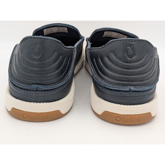 OluKai Kakaha Nia Men Navy Leather Slip On Loafer Boat Shoes NEW  Sz 12